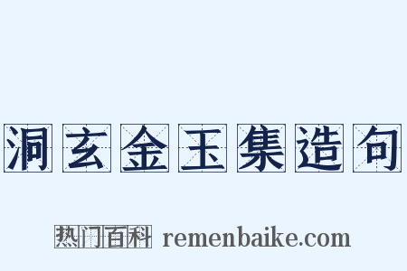 洞玄金玉集造句是什么意思的图片